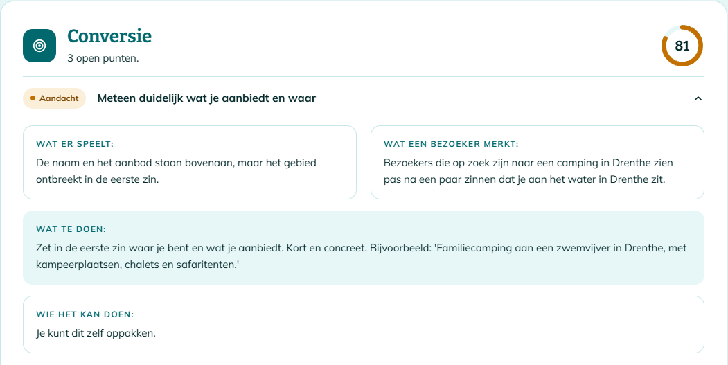 wom voorbeeld conversie
